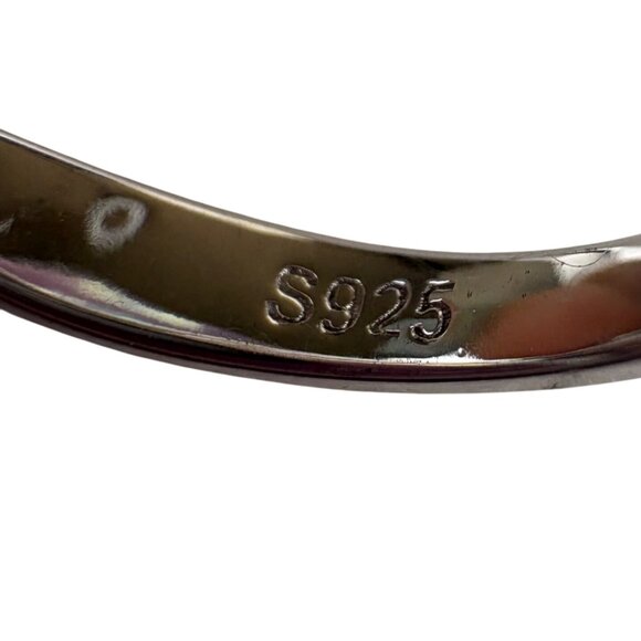 6 Moissanite Solitaire Engagement Ring Silver Tone Pave Band Includes Certificat - Picture 7 of 8